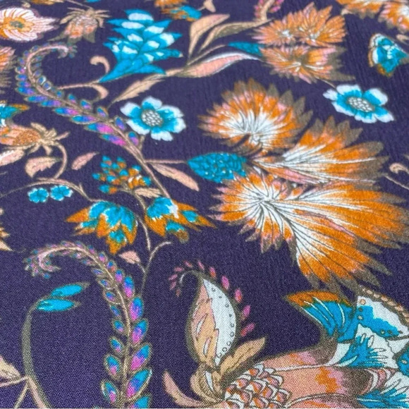 XHILARATION floral paisley gauzy cutout choker neckline halter midi dress size M - Picture 8 of 12